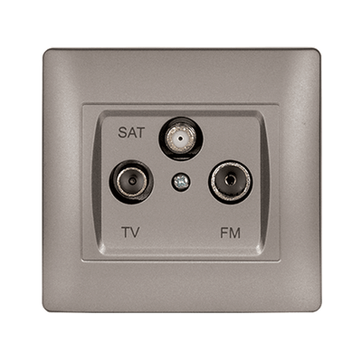 RHYME TV+FM+SAT VTIČNICA SIVA METALIK