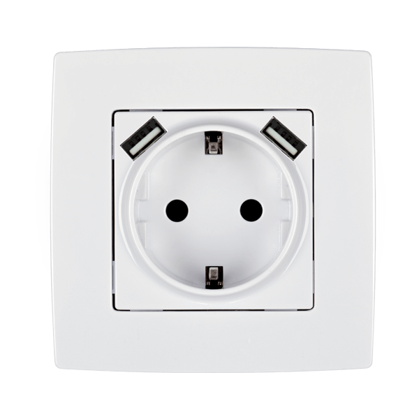 CITY ŠUKO VTIČNICA+ 2 USB BELA