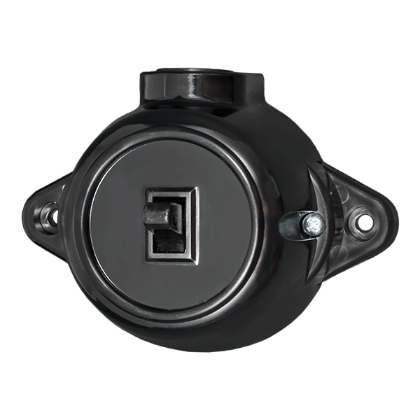ANTIQUE ONE BUTTON ONE WAY SWITCH 10А 250V BLACK