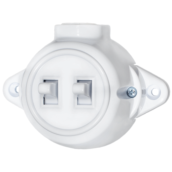 ANTIQUE TWO BUTTON ONE WAY SWITCH 10А 250V WHITE