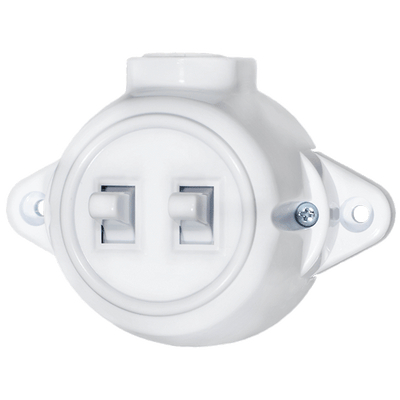 ANTIQUE TWO BUTTON ONE WAY SWITCH 10А 250V WHITE