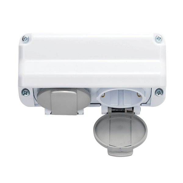 DOUBLE SOCKET GERMAN TYPE 16А 250V WHITE, IP44