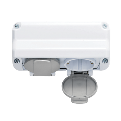 DOUBLE SOCKET GERMAN TYPE 16А 250V WHITE, IP44