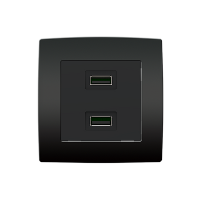 CITY DVOJNA USB VTIČNICA ANTRACIT