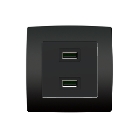 CITY DVOJNA USB VTIČNICA ANTRACIT