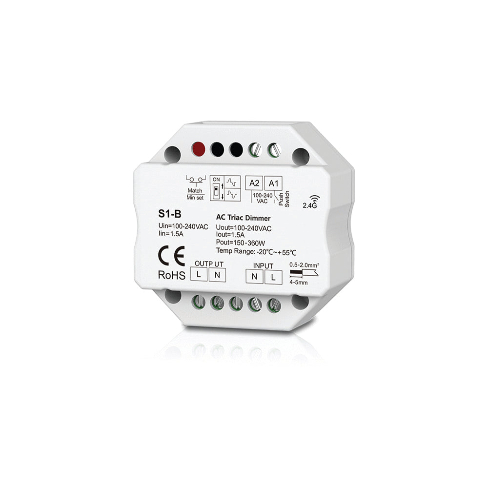 S1-B 1 CHANNEL AC TRIAC RF DIMMER FOR DISTR. BOX