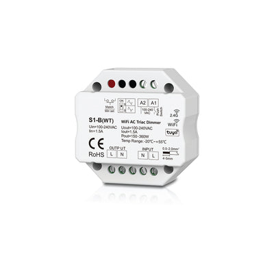S1-B(WT) 1 CHANNEL TUYA&RF TRIAC DIMMER FOR BOX