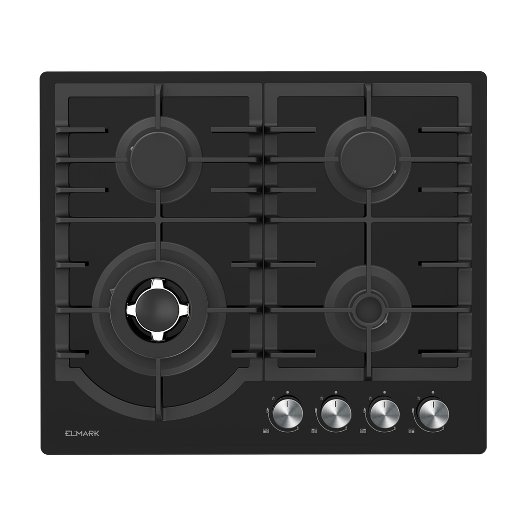 ELMARK EL-60GH096W GLASS GAS HOB WITH WOK 60CM