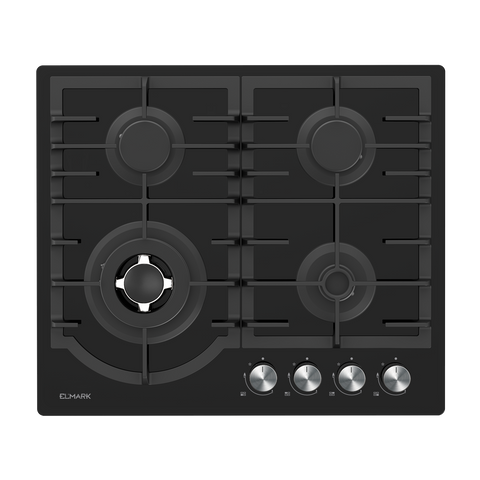 ELMARK EL-60GH096W GLASS GAS HOB WITH WOK 60CM