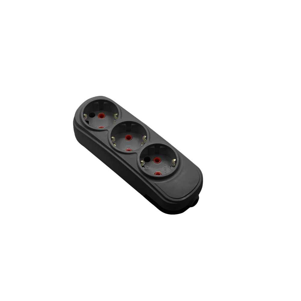 TRIPLE MULTISOCKET HF 16A, BLACK