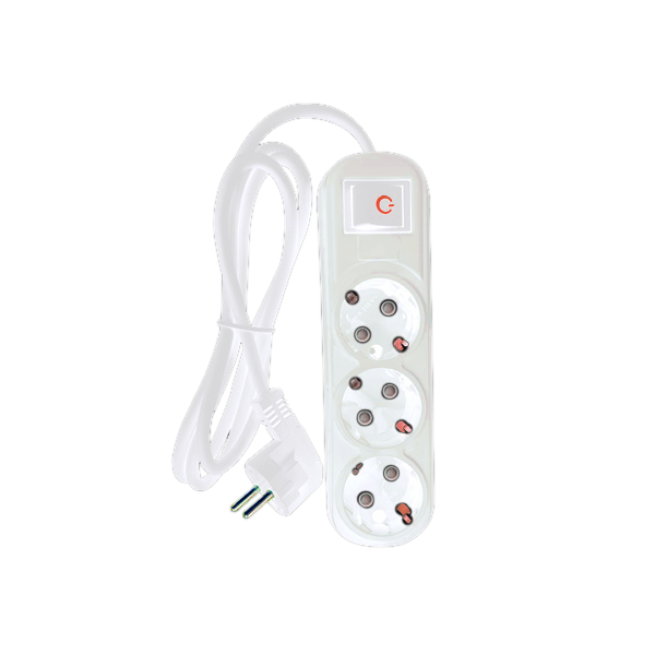 MULTIPLUG ТRIPLE 5M H05VV-F 3G1.5MM2, WHITE