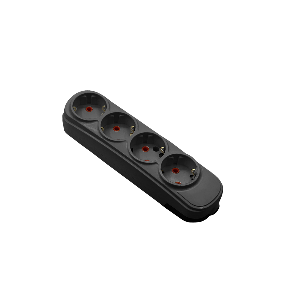 FOURFOLD MULTISOCKET HF 16A, BLACK
