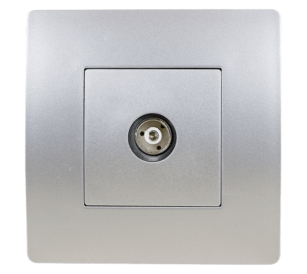 EL BASIC TZ111 TV ANTENNA SOCKET SILVER GREY-OLD