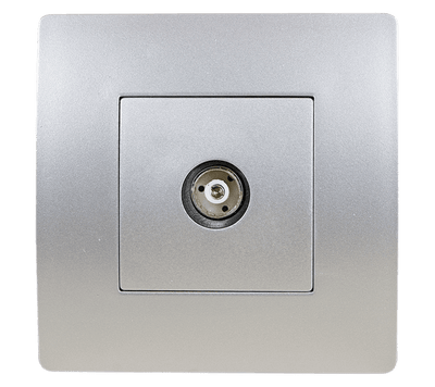 EL BASIC TZ111 TV ANTENNA SOCKET SILVER GREY-OLD