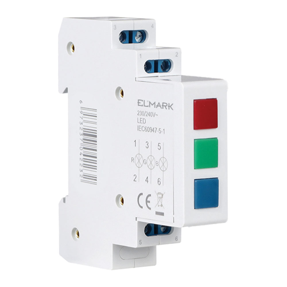 EKONOMIČNE ELD-RGB-DIN SVETILKA 230V RDEČA/ZELENA/MODRE