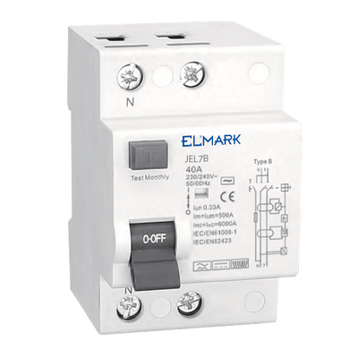 ELECTROMAG. RCCB JEL1B 10kA 2P TYPE B 40A/30mA