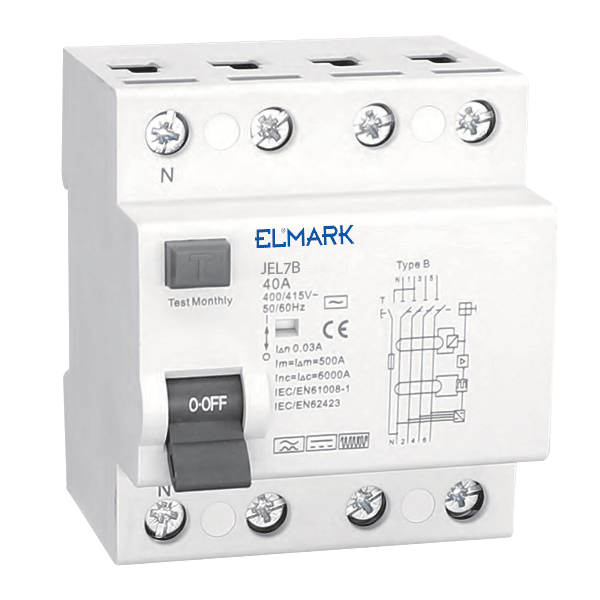 ELECTROMAG. RCCB JEL1B 10kA 4P TYPE B 32A/30mA