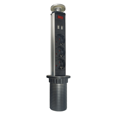 TOWER MULTIPLUGS 3 SCHUKO+2 USB CHROME