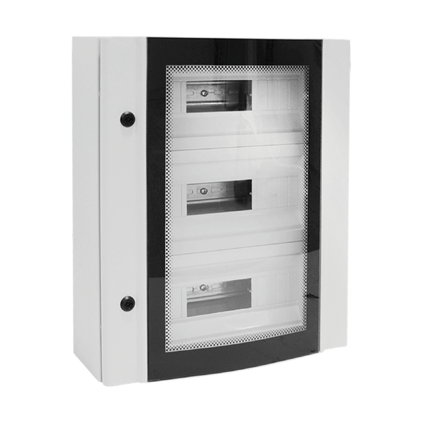 METAL DISTR. BOARD ELOX 45 MODULES TEMP GLASS,IP55