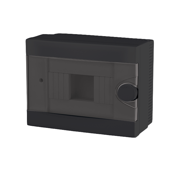 PLASTIC BOX FOR SURFACE MNT. 6 WAY (2-6), BLACK