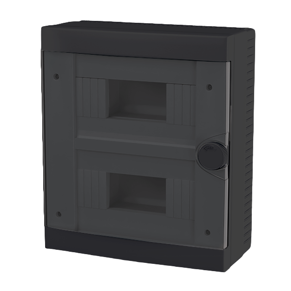 PLASTIC BOX FOR SURFACE MNT. 16 WAY (2X8), BLACK
