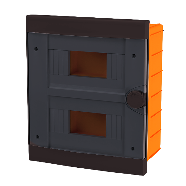PLASTIC BOX FOR FLUSH MNT. 16 WAY (2X8), BLACK