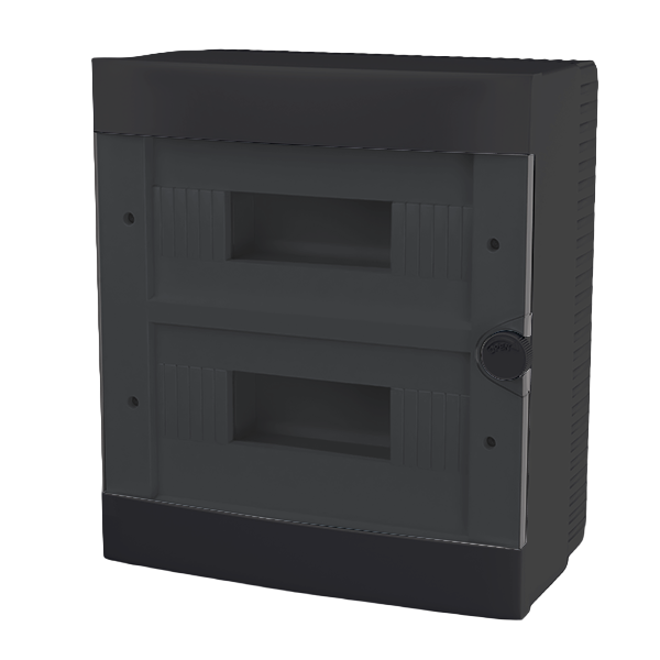 PLASTIC BOX FOR SURFACE MNT. 24 WAY (2X12), BLACK