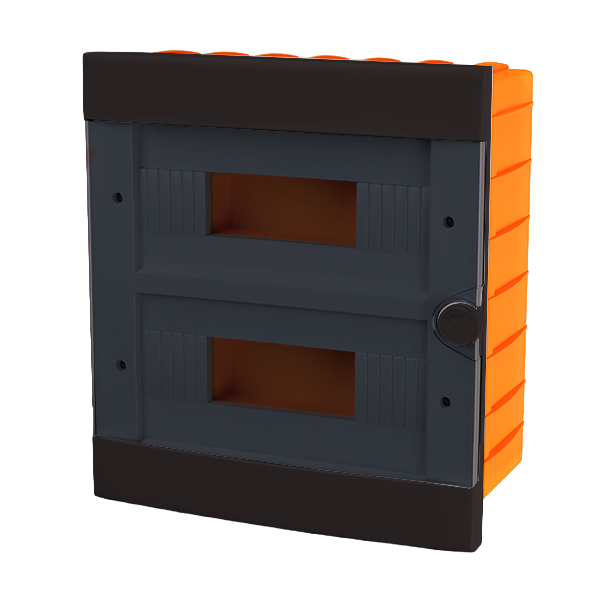 PLASTIC BOX FOR FLUSH MNT. 24 WAY (2X12), BLACK