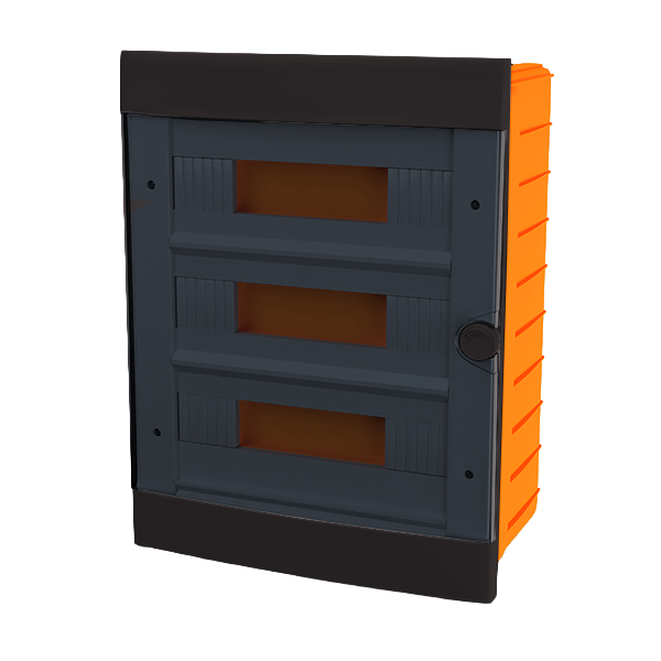 PLASTIC BOX FOR FLUSH MNT. 24 WAY (3X12), BLACK