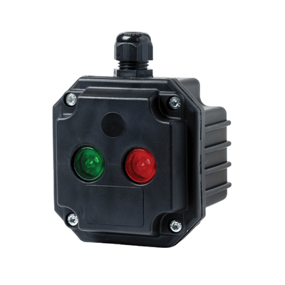 BOX WITH 1 GREEN LIGHT INDIC. WITH 2 ENTRIES,IP65