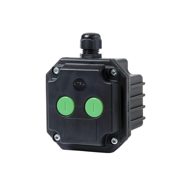 BOX PP- 2 START BUTTONS WHIT 1 ENTRY, IP65