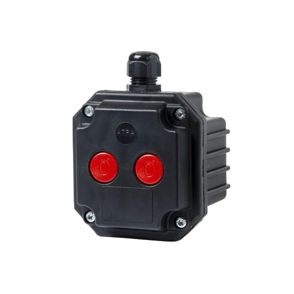 BOX SS- 2 STOP BUTTONS WHIT 1 ENTRY, IP65