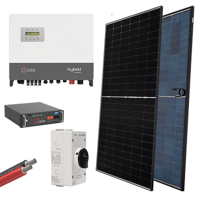 HYBR. SOLAR SYSTEM 3P/6kW 580W PANELS WITH BATT.