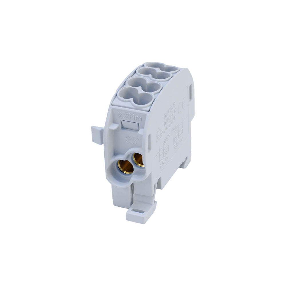 TERMINAL BLOK FOR DIN TIRNICA 2X16MM2/2X25MM2, SIVA