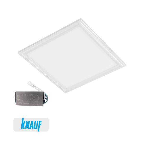 LED PANEL ZA MONTAŽO V KNAUF 40W 4000K 595x595mm BELI , IP54 Z ZASILNIM MODULOM