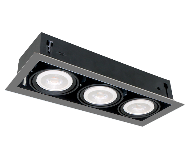 LED ACCENT VGRAJENA  SVETILKA  QUAD310 10W 3XE27 4000K TEMNO SIVA