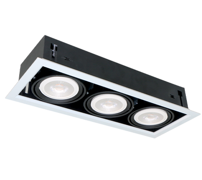 LED VGRAJENA SVETILKA QUAD312 12W 3XE27 2700K TEMNO SIVA