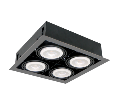 LED ACCENT VGRAJENA  SVETILKA  QUAD410 10W 4XE27 4000K TEMNO SIVA