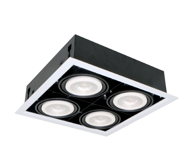 LED VGRAJENA SVETILKA QUAD412 12W 4XE27 2700K BELA