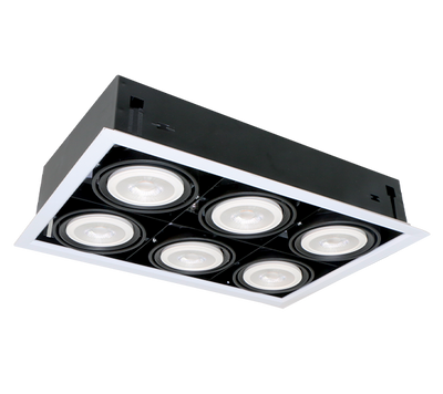 LED VGRAJENA SVETILKA QUAD612 12W 6XE27 2700K TEMNO SIVA