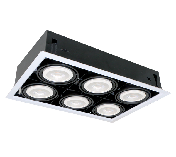 LED VGRAJENA SVETILKA QUAD612 12W 6XE27 2700K BELA