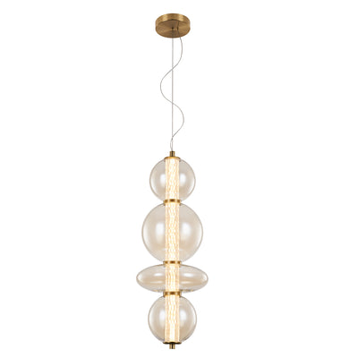 Splendor viseča LED svetilka 18W 3000K, brass+cognac glass