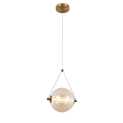 Splendor viseča LED svetilka 6W 3000K, brass+cognac glass