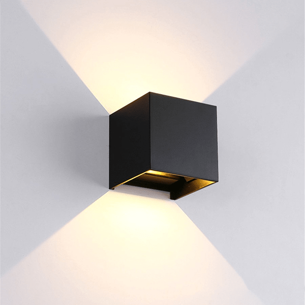 LED STENSKA SVETILKA KVADRATNA 2X5W 4000K IP54 ČRNA
