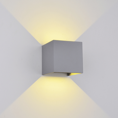 LED STENSKA SVETILKA KVADRATNA 2X5W 4000K IP54 SIVA