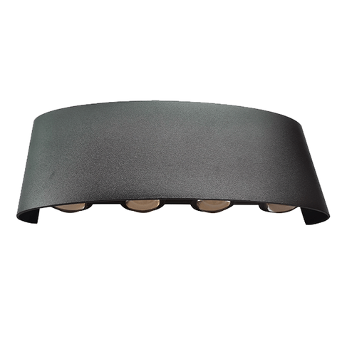 Stenska LED svetilka 8X1W 4000K IP54 črna – Elbrand