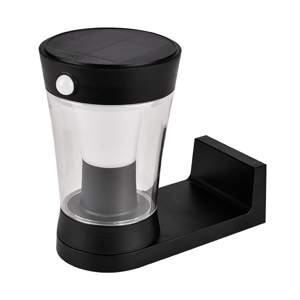 SOLAR WALL LAMP 3W IP54 WITH SENSOR, BLACK