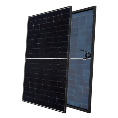 BIFACIAL MONOCRYSTALLINE HALF-CUT SOLAR PANEL N-TYPE TOPCON 430W, BLACK 22% + 18% EFFICEIENCY