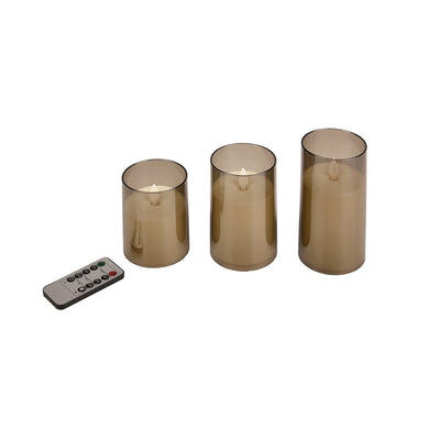 Okrasne sveče 6000K 2XAA z daljinski 3PCS, set