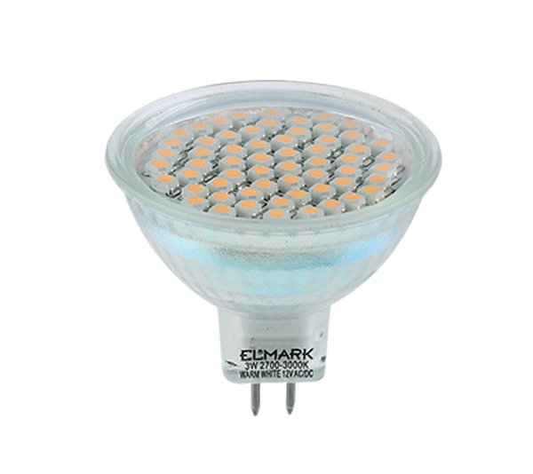 LED ŽARNICA  LED60SMD3528 3W GU5,3 12V RUMENA